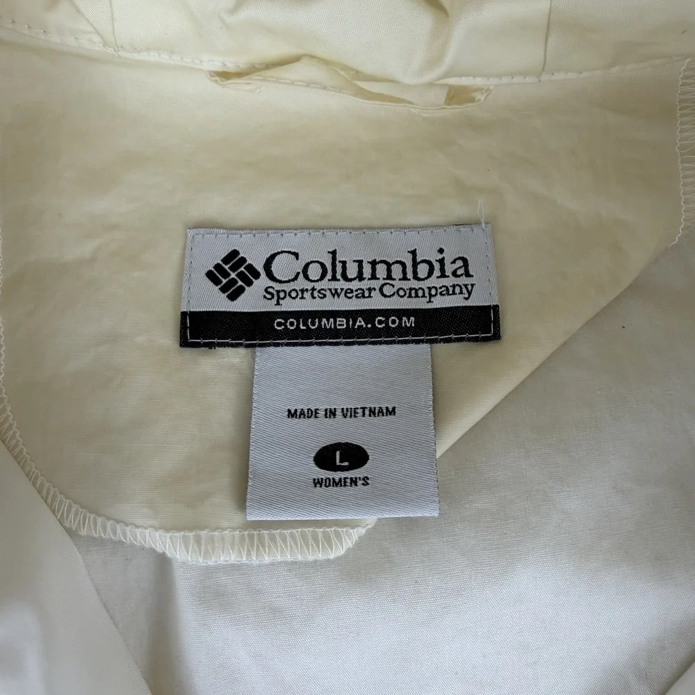 Columbia Women's Pale Yellow Trench Rain Jacket Size Large‎